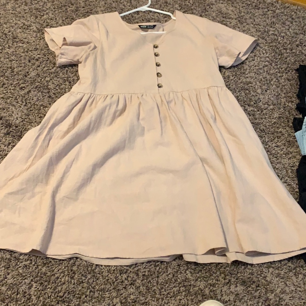 Shein dress size small.  Cream colored.